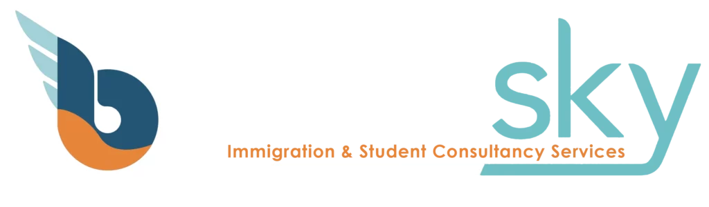 Bluesky Immigration and Students Consultancy Services Logo White