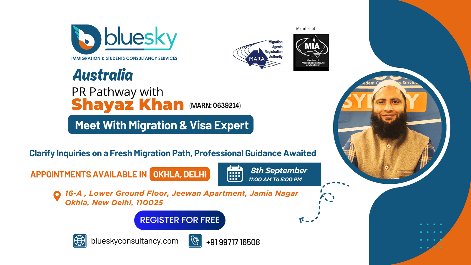 Australia PR Pathway with Shayaz Khan in Okhla